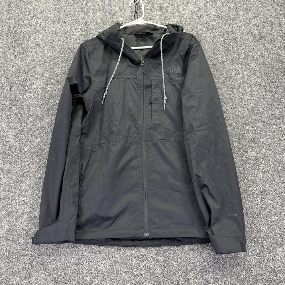 The North Face Jacket Mens Small Black DryVent Hooded Full Zip Hiking Outdoor